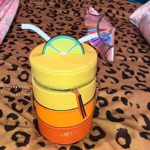 Aldo Yellow and Orange Cylinder Crossbody Bag